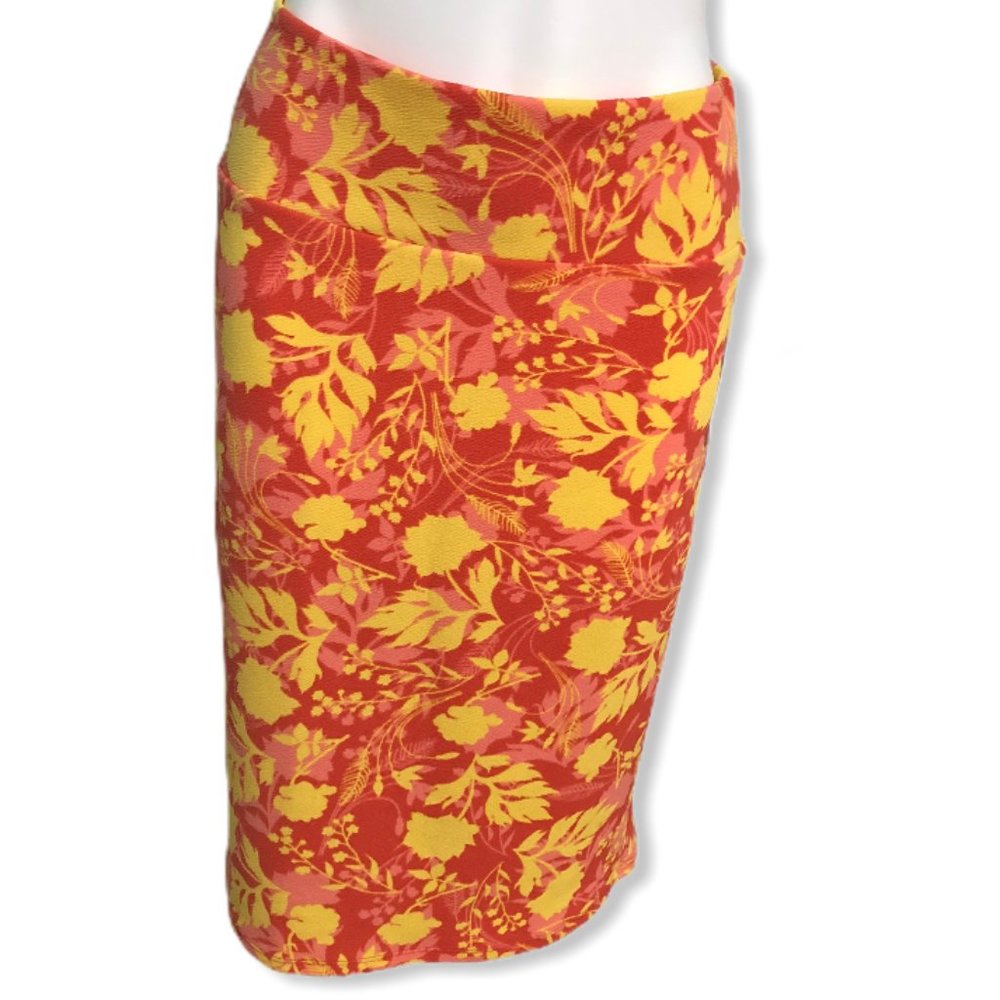 Lularoe Cassie Skirt-NWT-Yellow Orange-Sz L